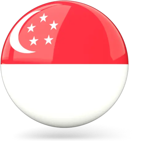 Glossy Round Icon Singapore Flag Round Icon