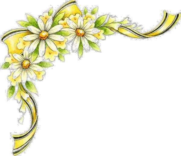 Yellow Flower Corner Border Corner Color Flower Design