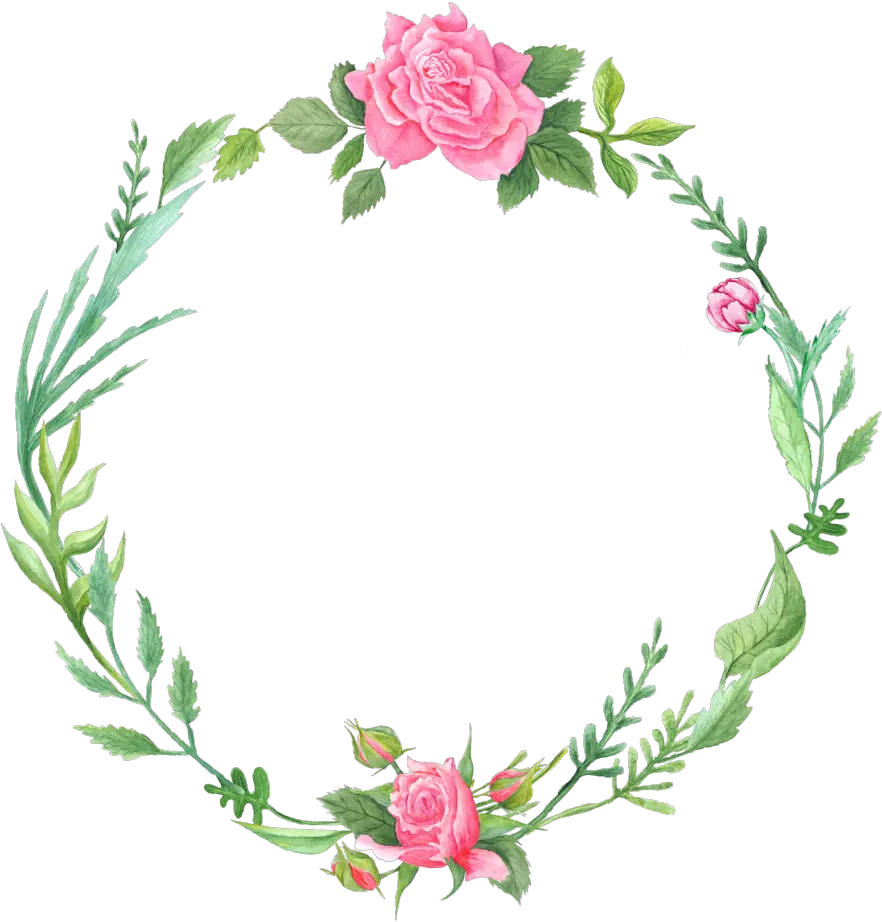 Literary Fan Green Leaf And Flower Wreath Decoration Flower Wreath Transparent Background