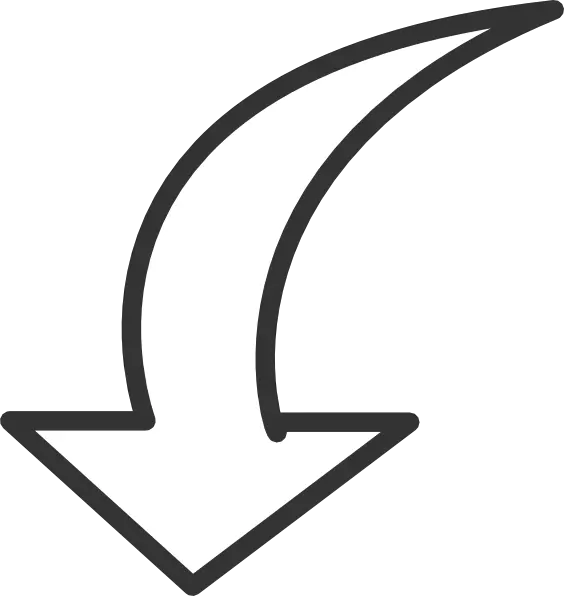 White Curved Arrow Png Download