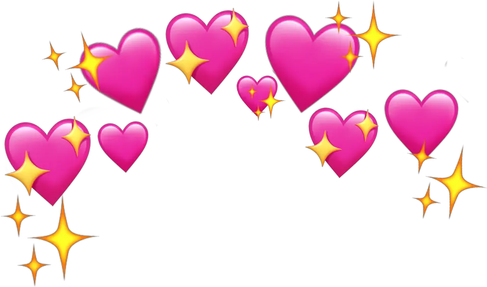 emoji crown pinkheart heartcrown aesthetic stars Heart