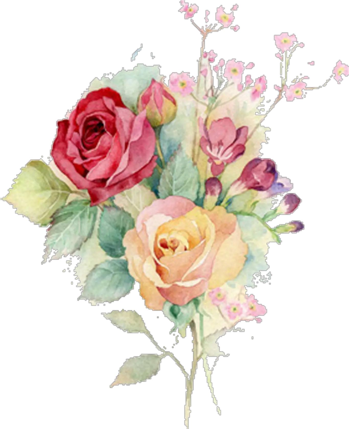 Bouquet Vector Rose Watercolor Flower Bouquet Watercolor Painting