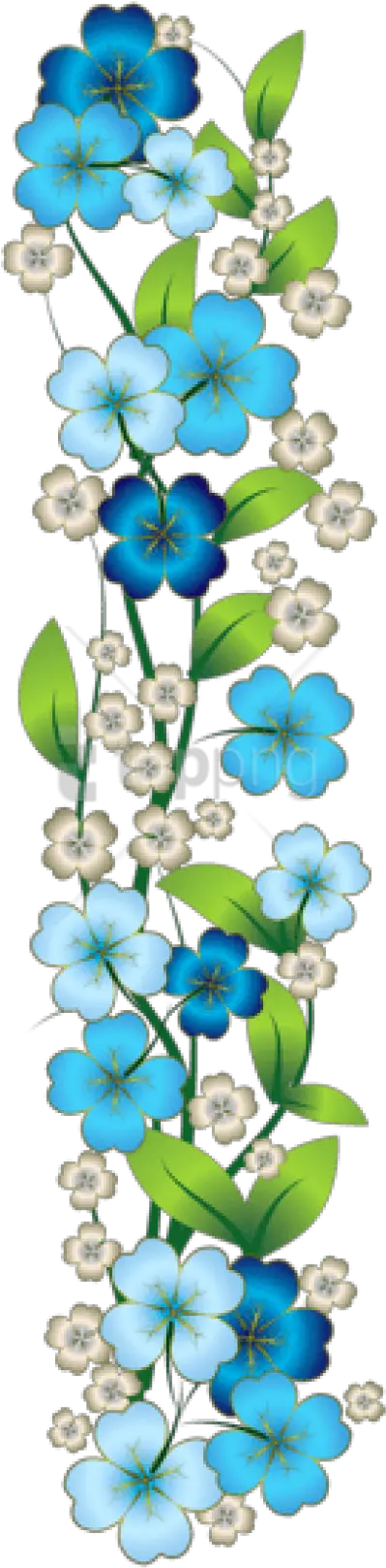 Free Png Download Blue Flower Decor Clipart Png Photo Blue Yellow Flower Border Png