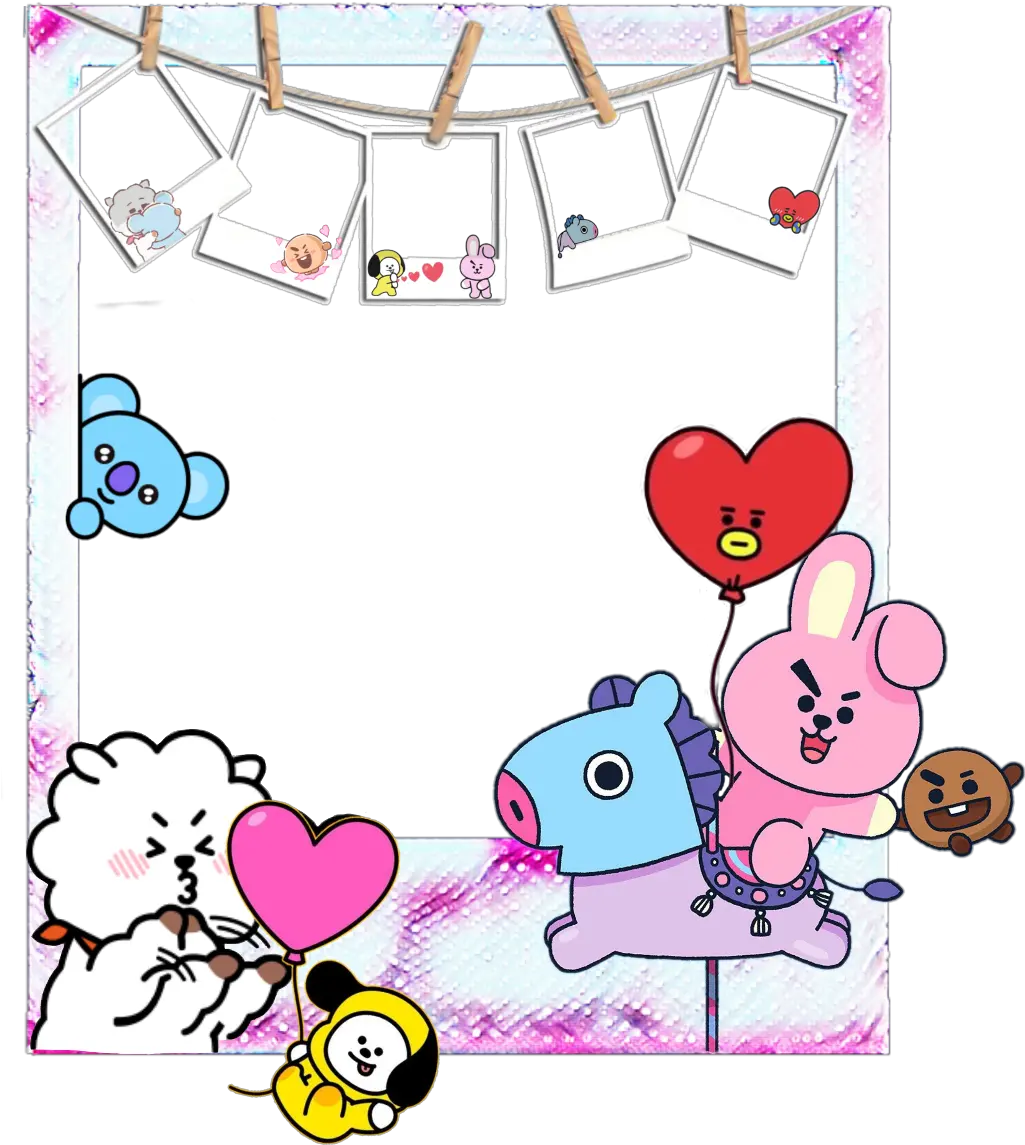 freetoedit bts bt21 frame koya rj shooky mang Bt21 Frame