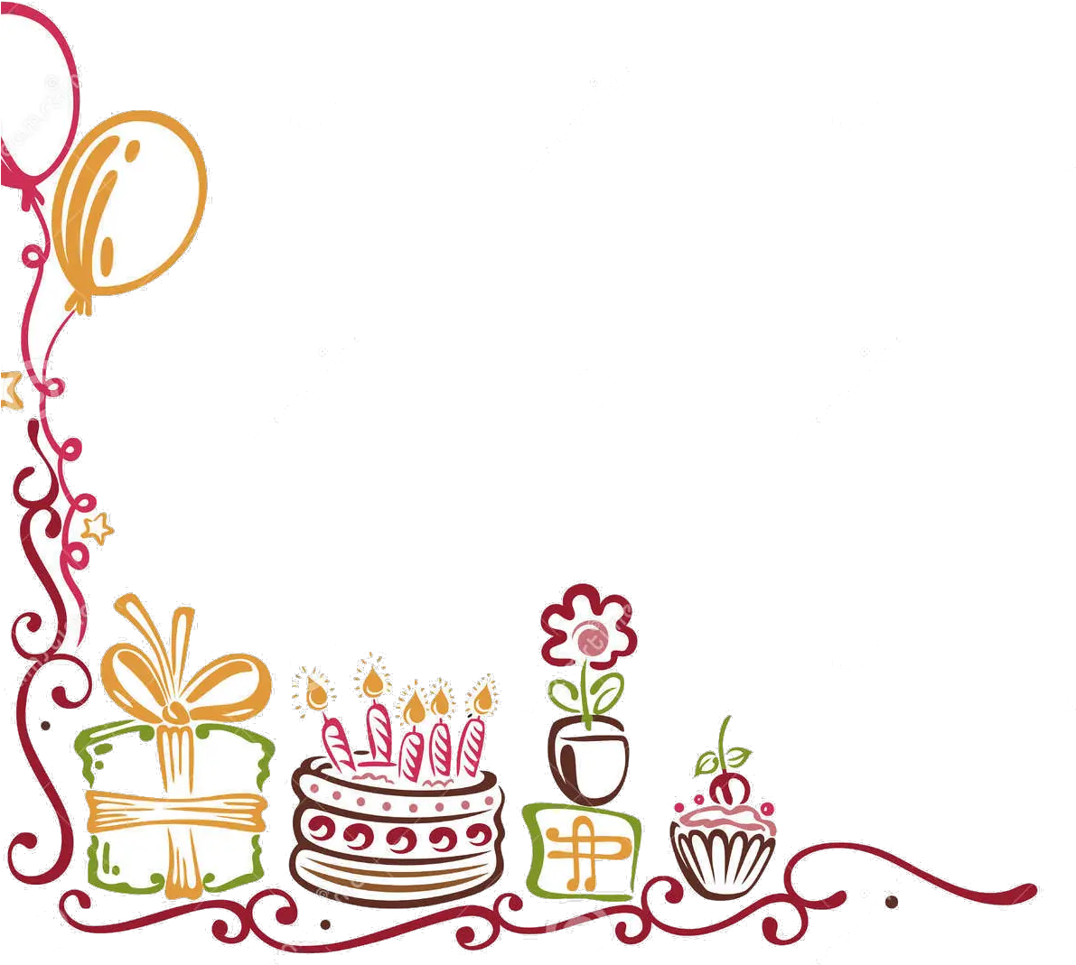 Transparent Balloon Borders Clipart Happy Birthday Border Png